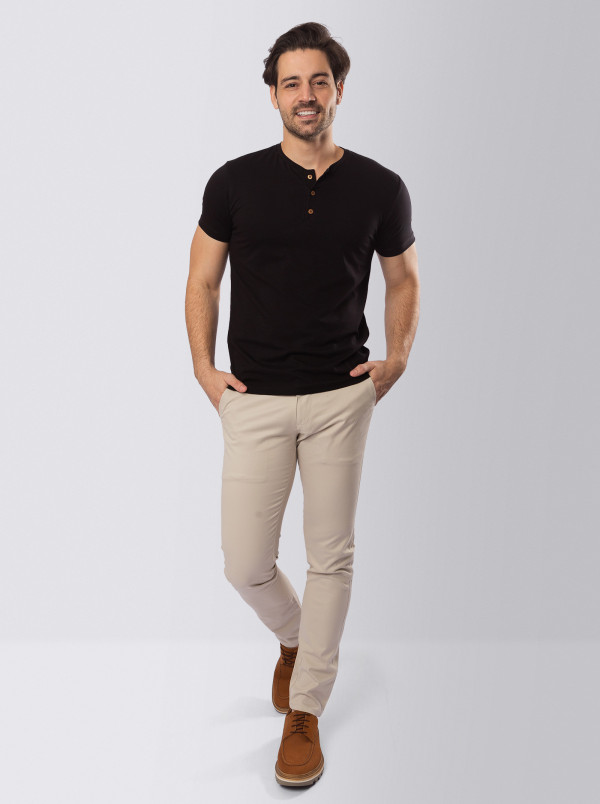 Henley algodão egípcio